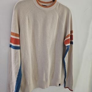 Cotopaxy Men's Cream Sweater with Multicolor Stripes